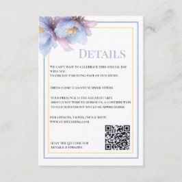 Cartão De Informações Casamento Floral Botânico Pastel Artístico