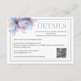 Cartão De Informações Casamento Floral Botânico Pastel Artístico