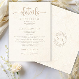 Cartão De Informações Casamento Floral Branco Mínimo Elegante