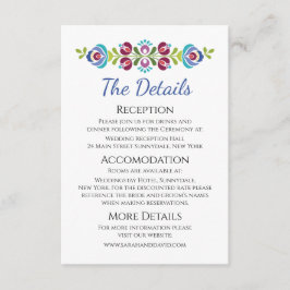 Cartão De Informações Casamento Floral com Violet Design húngaro