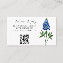 Cartão De Informações Casamento Floral das Flores de Aquarelas Bluebonne