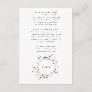 Cartão De Informações Casamento Floral de Pampas de Flor Selvagem Seca E