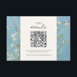 Cartão De Informações Casamento Floral de Vincent Van Gogh Almond Blosso<br><div class="desc">Cartão de cerimônia de detalhes de casamento minimalista com o fundo de Vincent Van Gogh Almond Blossom e design gráfico simples.</div>
