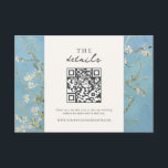 Cartão De Informações Casamento Floral de Vincent Van Gogh Almond Blosso<br><div class="desc">Cartão de cerimônia de detalhes de casamento minimalista com o fundo de Vincent Van Gogh Almond Blossom e design gráfico simples.</div>