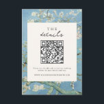 Cartão De Informações Casamento Floral de Vincent Van Gogh Almond Blosso<br><div class="desc">Cartão de cerimônia de detalhes de casamento minimalista com o fundo de Vincent Van Gogh Almond Blossom e design gráfico simples.</div>
