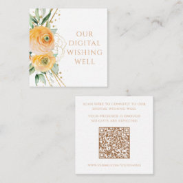 Cartão De Informações Casamento Floral do Código QR do Wishing Digital