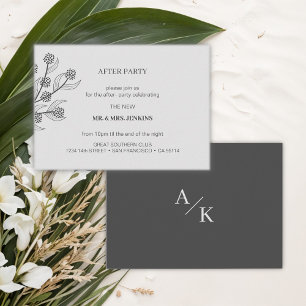 Cartão De Informações Casamento Floral Elegante Após Festa
