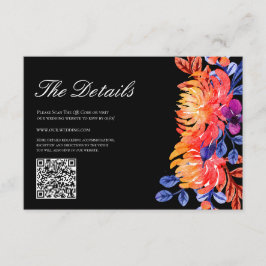 Cartão De Informações Casamento Floral Elegante com Bouquet de Aquarela