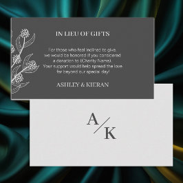 Cartão De Informações Casamento Floral Elegante em vez de presentes,