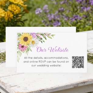 Cartão De Informações Casamento Floral Girassóis Margaridas Flores Silve