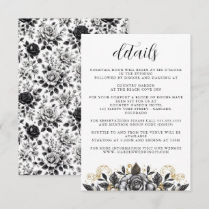 Cartão De Informações Casamento Floral Glamour Vintage