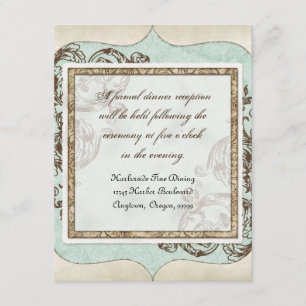 Cartão De Informações Casamento floral gravura a água-forte do Flourish