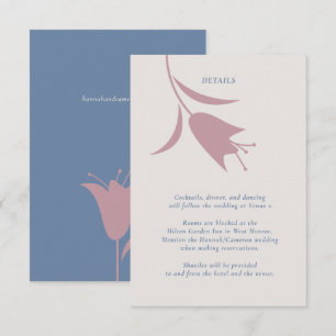 Cartão De Informações Casamento Floral Minimalista Moderno Rosa Malva e