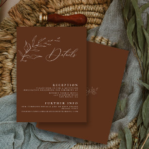 Cartão De Informações Casamento Floral Minimalista Terra Cotta Calliogra