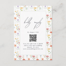 Cartão De Informações Casamento Floral Moderno Boho Chic com Flores Silv