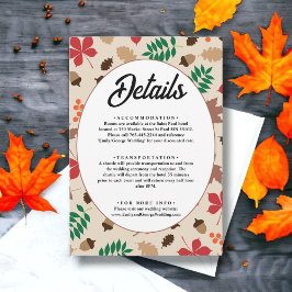 Cartão De Informações Casamento Floral Moderno de outono Elegante