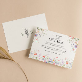 Cartão De Informações Casamento Floral Pastel Aquarela Jardim de Primave