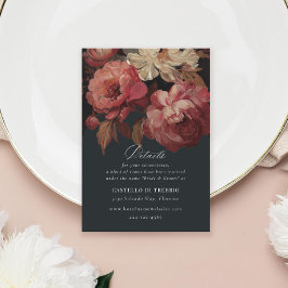 Cartão De Informações Casamento Floral Pintado Barroco