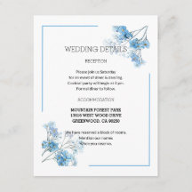 Casamento Floral Romântico em Aquarela Azul Claro