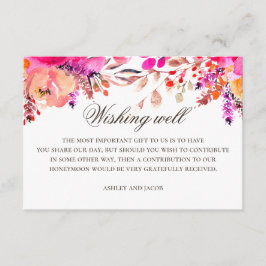 Cartão De Informações Casamento floral roxo, cor-de-rosa-d'água, desejan