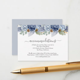 Cartão De Informações Casamento Floral Rustic Blue Winter