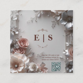 Cartão De Informações Casamento Floral Rustic Elegant