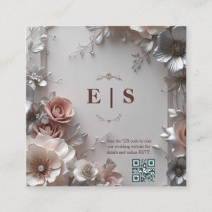Cartão De Informações Casamento Floral Rustic Elegant