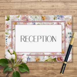 Cartão De Informações Casamento Floral Rustic Pastel April Watercolor