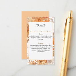 Cartão De Informações Casamento Floral Rústico Aquarela de Outono