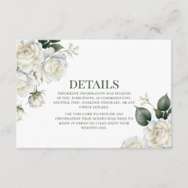 Cartão De Informações Casamento Floral Salvia & Rosa Branca