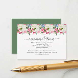 Cartão De Informações Casamento Floral Selvagem de Summer Watercolor