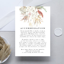 Cartão De Informações Casamento Floral Tropical com Grama das Pampas