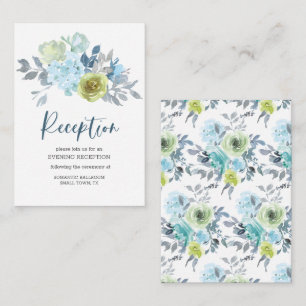 Cartão De Informações Casamento Floral Verde Amarelo-Claro