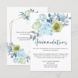 Cartão De Informações Casamento Floral Verde Amarelo-Claro