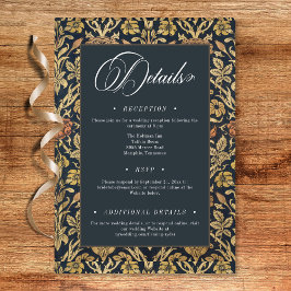 Cartão De Informações Casamento Floral vitoriano William Morris