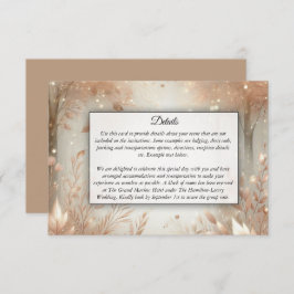 Cartão De Informações Casamento Florestal Encantado de ouro Rosewood