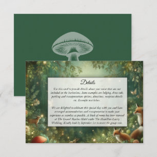Cartão De Informações Casamento Florestal Encantado Emerald Green