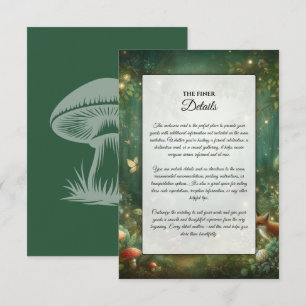 Cartão De Informações Casamento Florestal Encantado Emerald Green