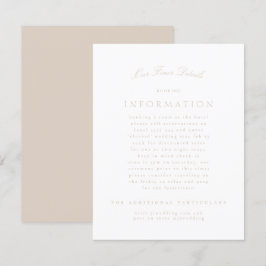 Cartão De Informações Casamento Formal Elegante Clássico Blush Rosa