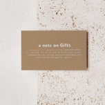 Cartão De Informações Casamento Formal Minimalista Marrom Desejando Bem<br><div class="desc">Este casamento marrom minimalista que desejava um cartão de cerco é perfeito para um casamento rústico. O design apresenta uma bela fonte em um fundo marrom para embelezar seu evento.</div>