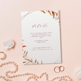 Cartão De Informações Casamento Geométrico Russo de Queda Moderna