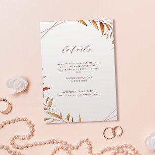 Cartão De Informações Casamento Geométrico Russo de Queda Moderna