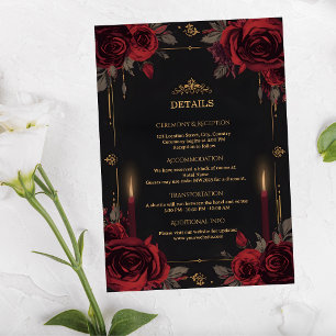 Cartão De Informações Casamento Glam Goth Luxuoso e Elegante