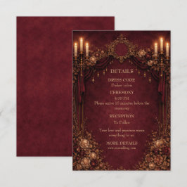 Cartão De Informações Casamento gótico de Halloween elegante