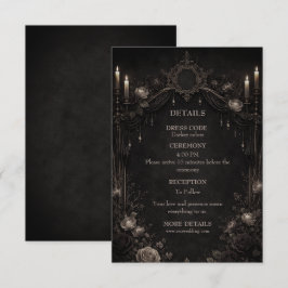 Cartão De Informações Casamento gótico elegante de halloween