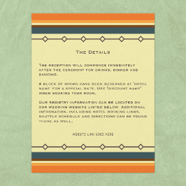 Cartão De Informações Casamento Inspirado Moderno do Médio Retro