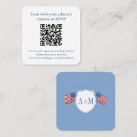 Casamento Inteligente Vermelho Branco Azul QR RSVP