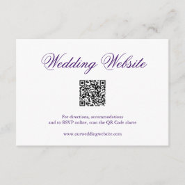 Cartão De Informações Casamento Legante do Código QR Formal Roxo Tradici