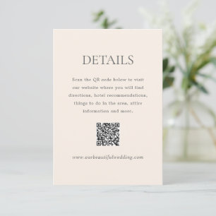 Cartão De Informações Casamento Legante do Código QR Neutro da Terra Mod