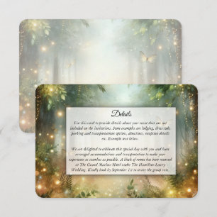Cartão De Informações Casamento Mágico no Prado da Floresta Mística